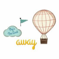 Sizzix - Jillibean Soup - Framelits Die with Clear Acrylic Stamp Set - Hot Air Balloon
