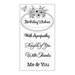 Sizzix - Winter Wishes Collection - Christmas - Interchangeable Clear Acrylic Stamps - Flower Label with Phrases