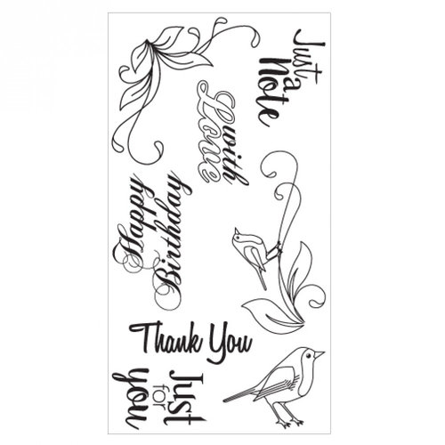 Sizzix - Clear Acrylic Stamps - Birds and Phrases