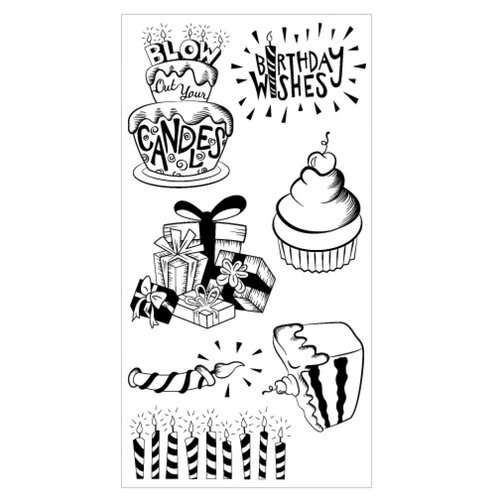 Sizzix - Clear Acrylic Stamps - Birthday Wishes
