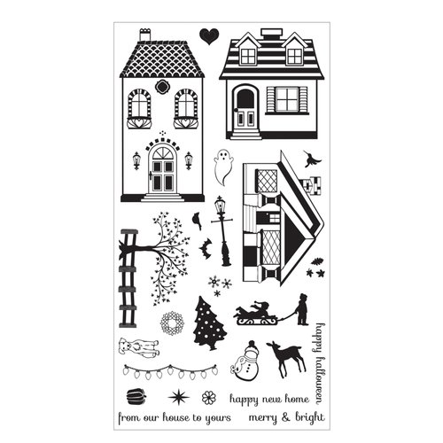 Sizzix - Clear Acrylic Stamps - Happy Home