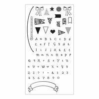 Sizzix - Clear Acrylic Stamps - Banners and Alphabet