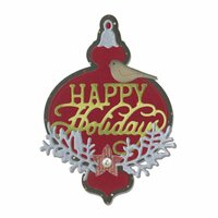 Sizzix - Winter Wishes Collection - Christmas - Thinlits Die - Ornament and Happy Holidays