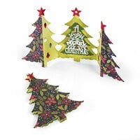 Sizzix - Winter Wishes Collection - Christmas - Thinlits Dies - Card, Christmas Tree Fold-a-Long