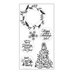 Sizzix - Winter Wishes Collection - Christmas - Interchangeable Clear Acrylic Stamps - Christmas Tree and Holiday Wreath
