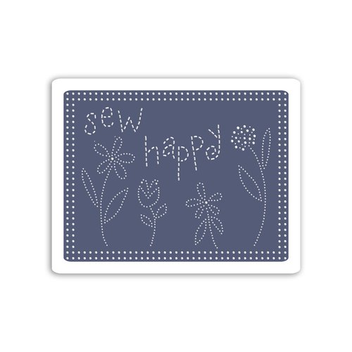 Sizzix - Stitchlits Collection - Textured Impressions - Embossing Folder - Sew Happy