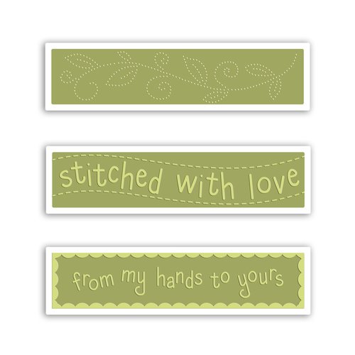 Sizzix - Stitchlits Collection - Textured Impressions - Embossing Folder - Stitched with Love Set