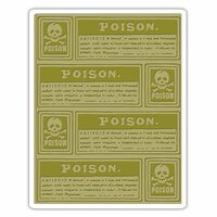 Sizzix - Tim Holtz - Alterations Collection - Halloween - Texture Fades - Embossing Folder - Poison Labels