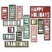 Sizzix - Tim Holtz - Alterations Collection - Christmas - Thinlits Die - Holiday Words 2 - Block