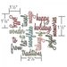 Sizzix - Tim Holtz - Alterations Collection - Christmas - Thinlits Die - Holiday Words 2 - Script