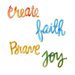 Sizzix - Homegrown and Handmade Collection - Thinlits Die - Circle Words - Faith, Create, Brave and Joy