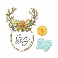 Sizzix - Fox Tales Collection - Framelits Die with Clear Acrylic Stamps - Sweet Deer