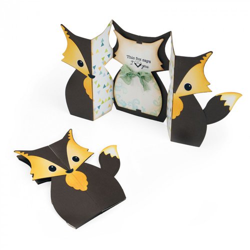 Sizzix - Fox Tales Collection - Thinlits Die - Card, Fox Label Fold-a-Long