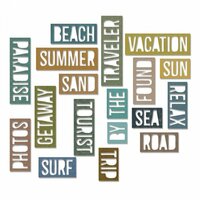 Sizzix - Tim Holtz - Alterations Collection - Thinlits Die - Block Vacation Words