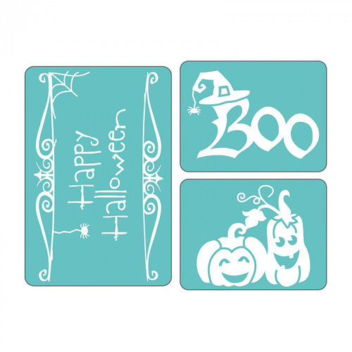 Sizzix - Textured Impressions - Embossing Folders - Halloween Set 3