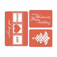 Sizzix - Christmas - Textured Impressions - Embossing Folders - Happy Holidays Set
