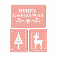 Sizzix - Textured Impressions - Embossing Folders - Merry Christmas Set