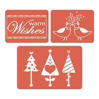Sizzix - Textured Impressions - Embossing Folders - Warm Wishes Set