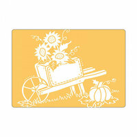 Sizzix - Textured Impressions - Embossing Folders - Wheelbarrow with Sunflowers