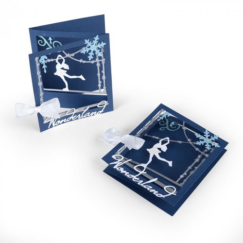 Sizzix - Christmas Collection - Thinlits Die - Tri-fold Card, Ice Skater