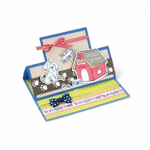 Sizzix - Framelits Die with Clear Acrylic Stamp Set - Doggone Cute