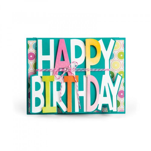 Sizzix - Framelits Dies - Card, Happy Birthday Drop-ins