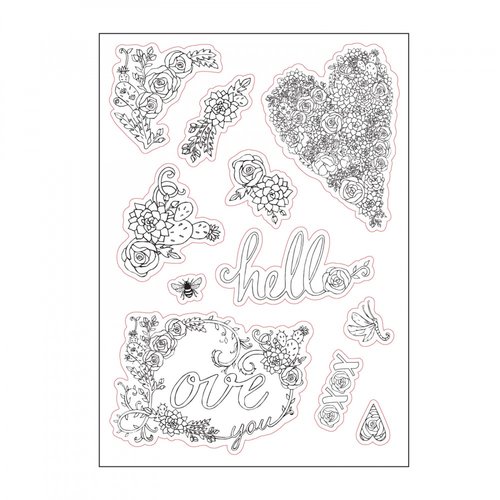 Sizzix - In Bloom Collection - Coloring Stickers