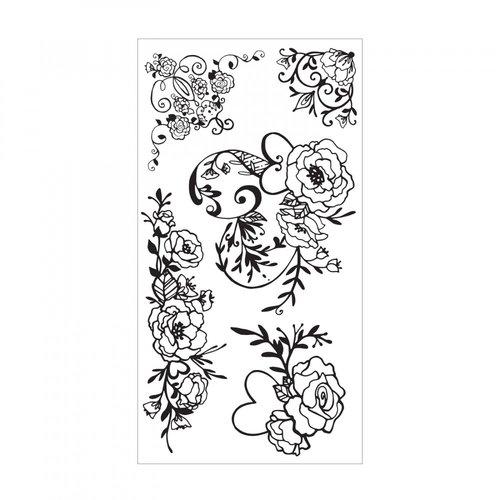 Sizzix - Clear Acrylic Stamps - Floral Embellishments