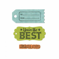 Sizzix - Framelits Die with Clear Acrylic Stamp Set - Tag Sentiments