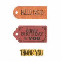 Sizzix - Framelits Die with Clear Acrylic Stamp Set - Tag Sentiments 2