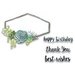 Sizzix - Framelits Die with Clear Acrylic Stamp Set - Succulent Sentiments
