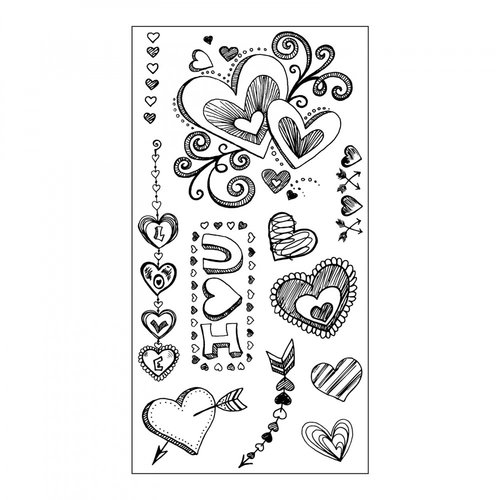 Sizzix - Clear Acrylic Stamps - Doodle Love