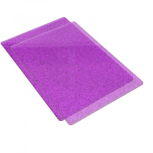 Sizzix - Accessory - Cutting Pads, Standard, 1 Pair - Purple with Silver Glitter