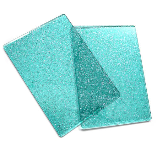 Sizzix - Cutting Pads - Standard - 1 Pair - Ocean Blue with Glitter