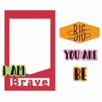 Sizzix - Picture This Collection - Framelits Die with Clear Acrylic Stamp Set - Photo Frame, I Am Phrases