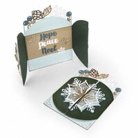 Sizzix - Tis the Season Collection - Thinlits Die - Snowflake Card, Flip and Fold