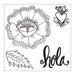 Sizzix - My Happy Life Collection - Framelits Die with Clear Acrylic Stamp Set - Hola Flower
