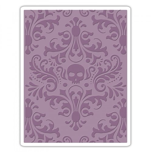 Sizzix - Tim Holtz - Alterations Collection - Halloween - Texture Fades - Embossing Folder - Skull Damask
