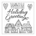 Sizzix - Sweet Christmas Collection - Framelits Die with Clear Acrylic Stamp Set - Warm Holiday Greetings