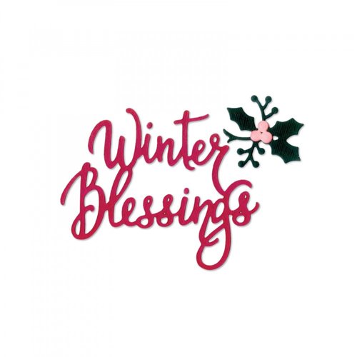 Sizzix - Sweet Christmas Collection - Thinlits Die - Phrase, Winter Blessings
