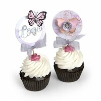 Sizzix - Framelits Die with Clear Acrylic Stamp Set - Cupcake Topper