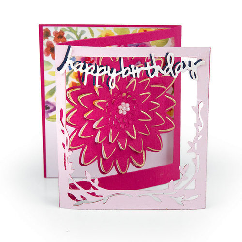 Sizzix - Bloom and Blossom Collection - Thinlits Die - Card, Floral Tri-fold