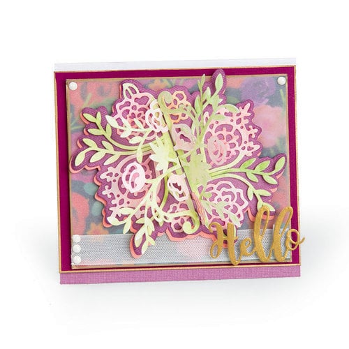 Sizzix - Let's Celebrate Collection - Thinlits Die - Floral Bunch Flip and Fold