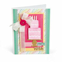 Sizzix - Framelits Die with Clear Acrylic Stamp Set - Make a Wish Cake