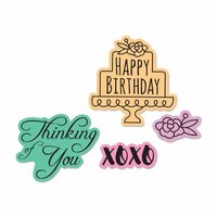 Sizzix - Framelits Die with Clear Acrylic Stamp Set - Simple Sentiments