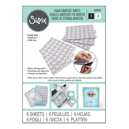 Sizzix Adhesive Foam Sheets 6pk #663042 Retail $10.99 4 x 6