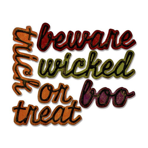 Sizzix - Tim Holtz - Alterations Collection - Halloween - Thinlits Die - Shadow Script Halloween