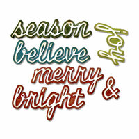 Sizzix - Tim Holtz - Alterations Collection - Christmas - Thinlits Die - Shadow Script Christmas