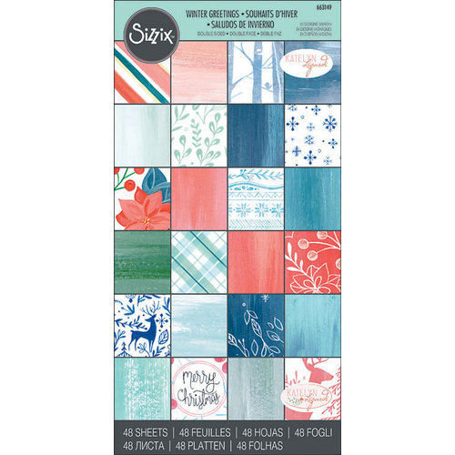 Sizzix - Winter Greetings Collection - 6 x 12 Paper Pad