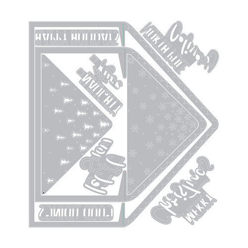 Sizzix - Winter Greetings Collection - Framelits Dies - Envelope Liners, A2 and A7, Christmas